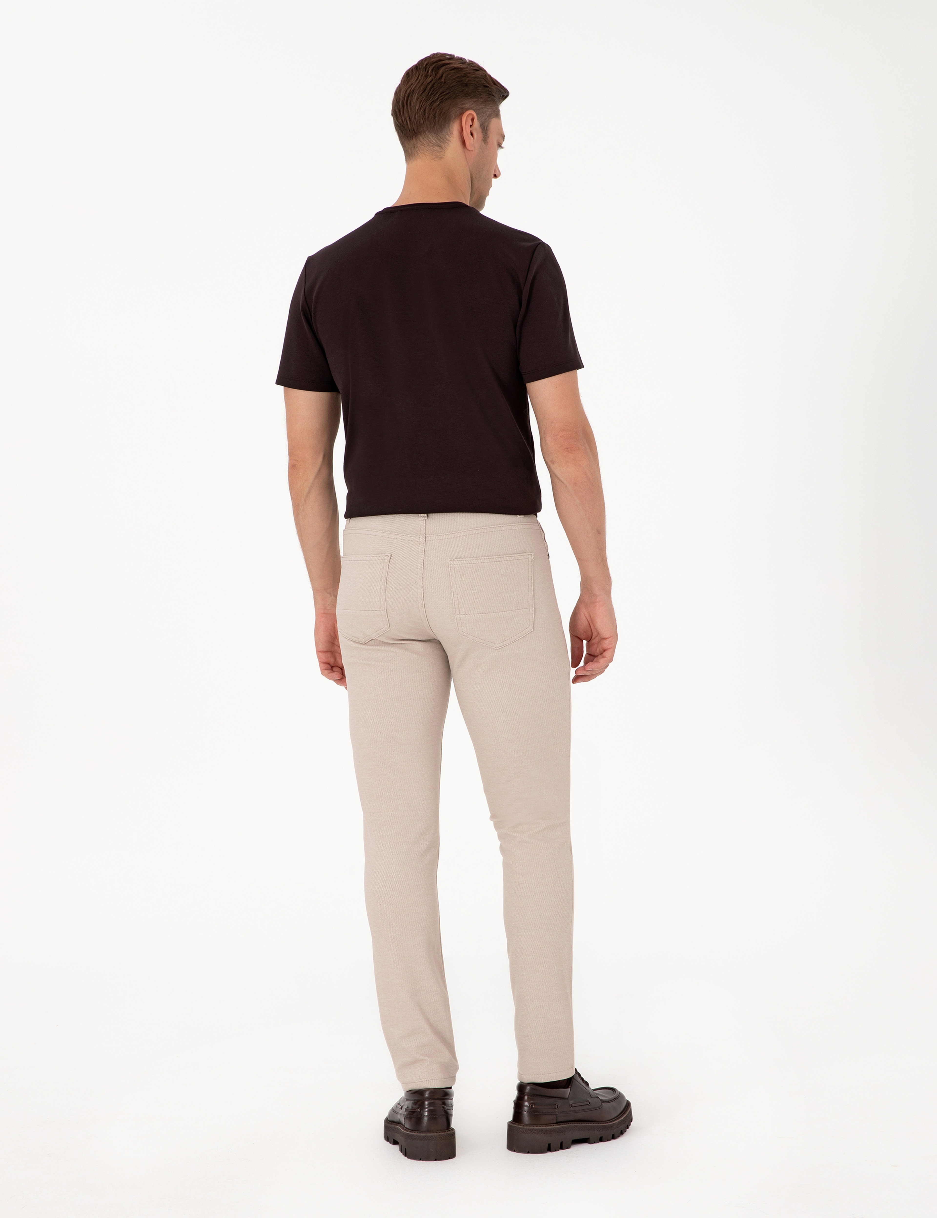 Bej Slim Fit Kanvas Pantolon - Image 4