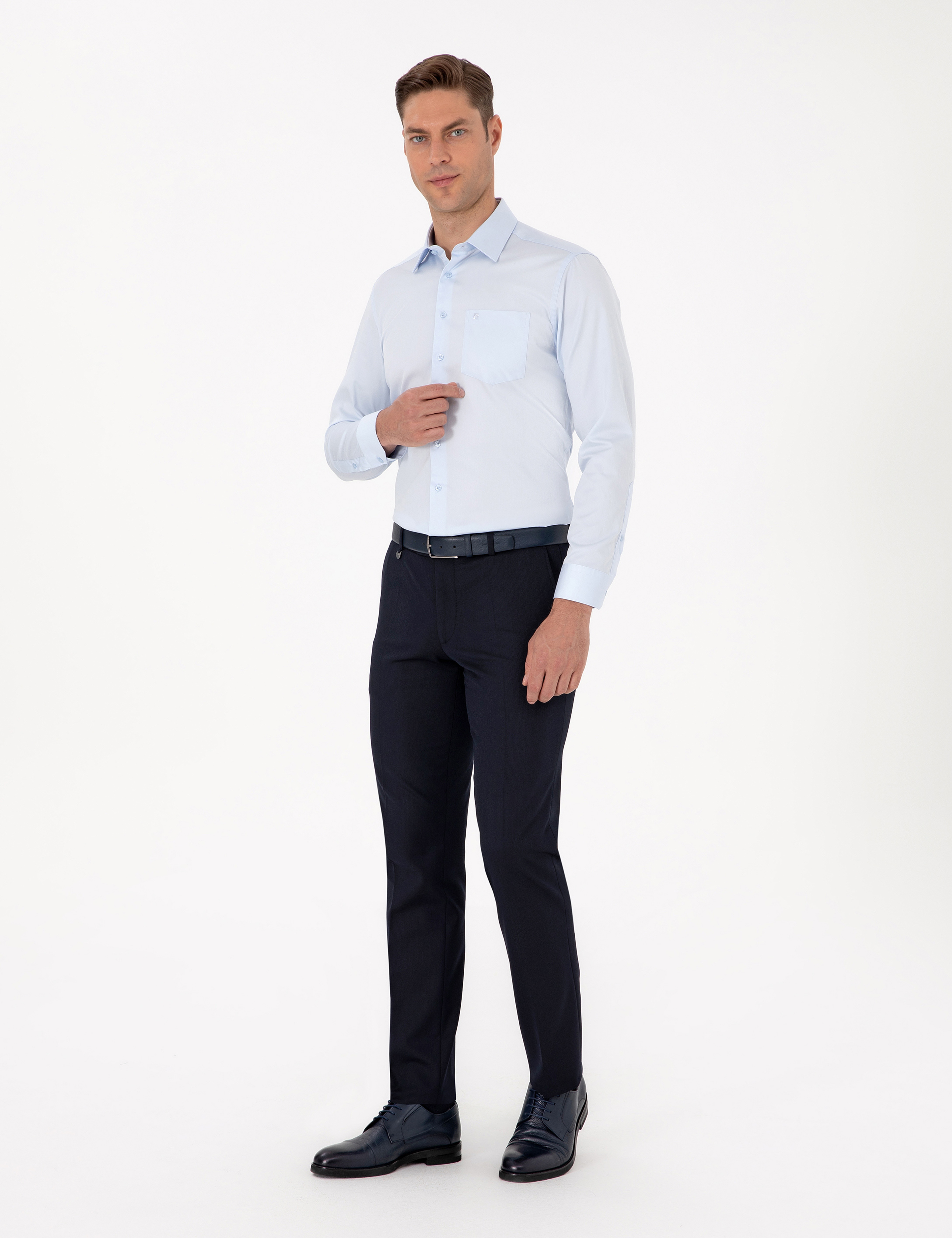 Lacivert Slim Fit Kumaş Pantolon - Image 3