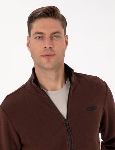Kahverengi Regular Fit Polar Hırka