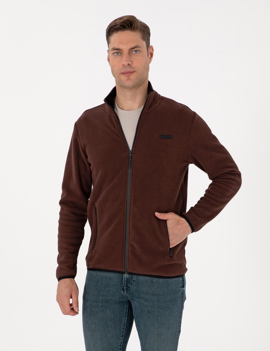 Kahverengi Regular Fit Polar Hırka