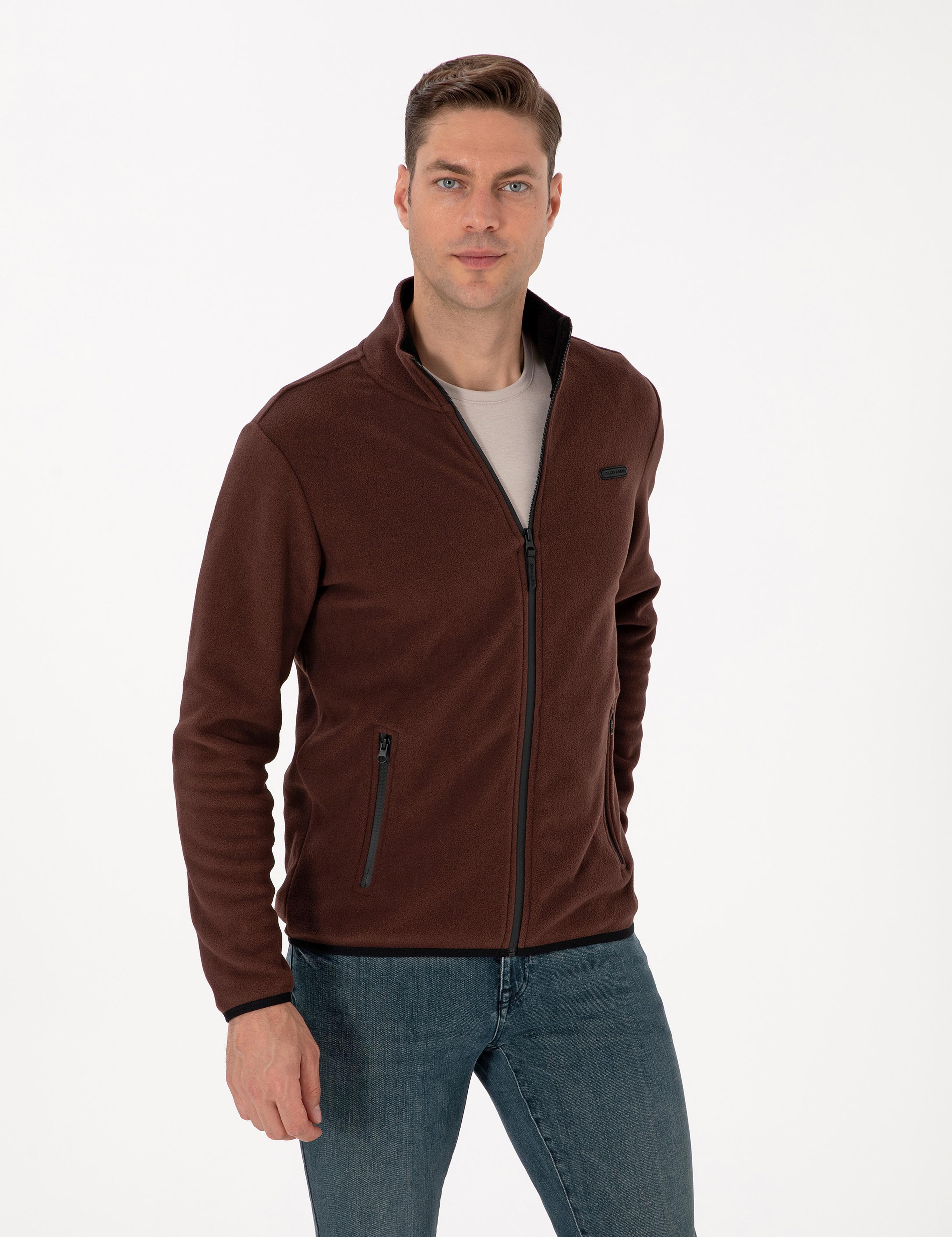Kahverengi Regular Fit Polar Hırka