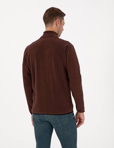 Kahverengi Regular Fit Polar Hırka