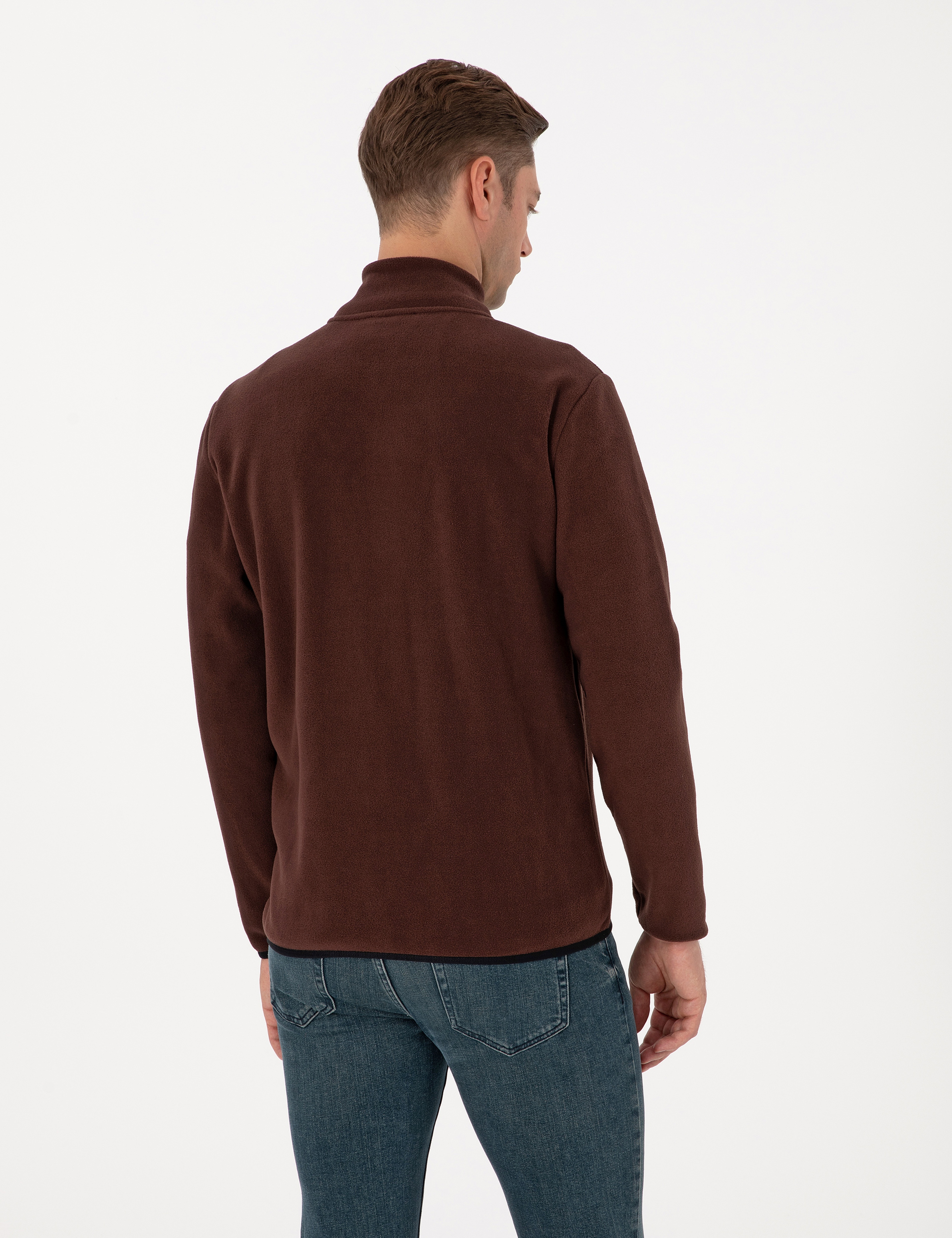 Kahverengi Regular Fit Polar Hırka