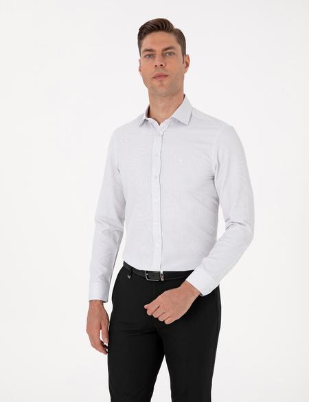 Koyu Haki Slim Fit Uzun Kollu Gömlek - 50315539008