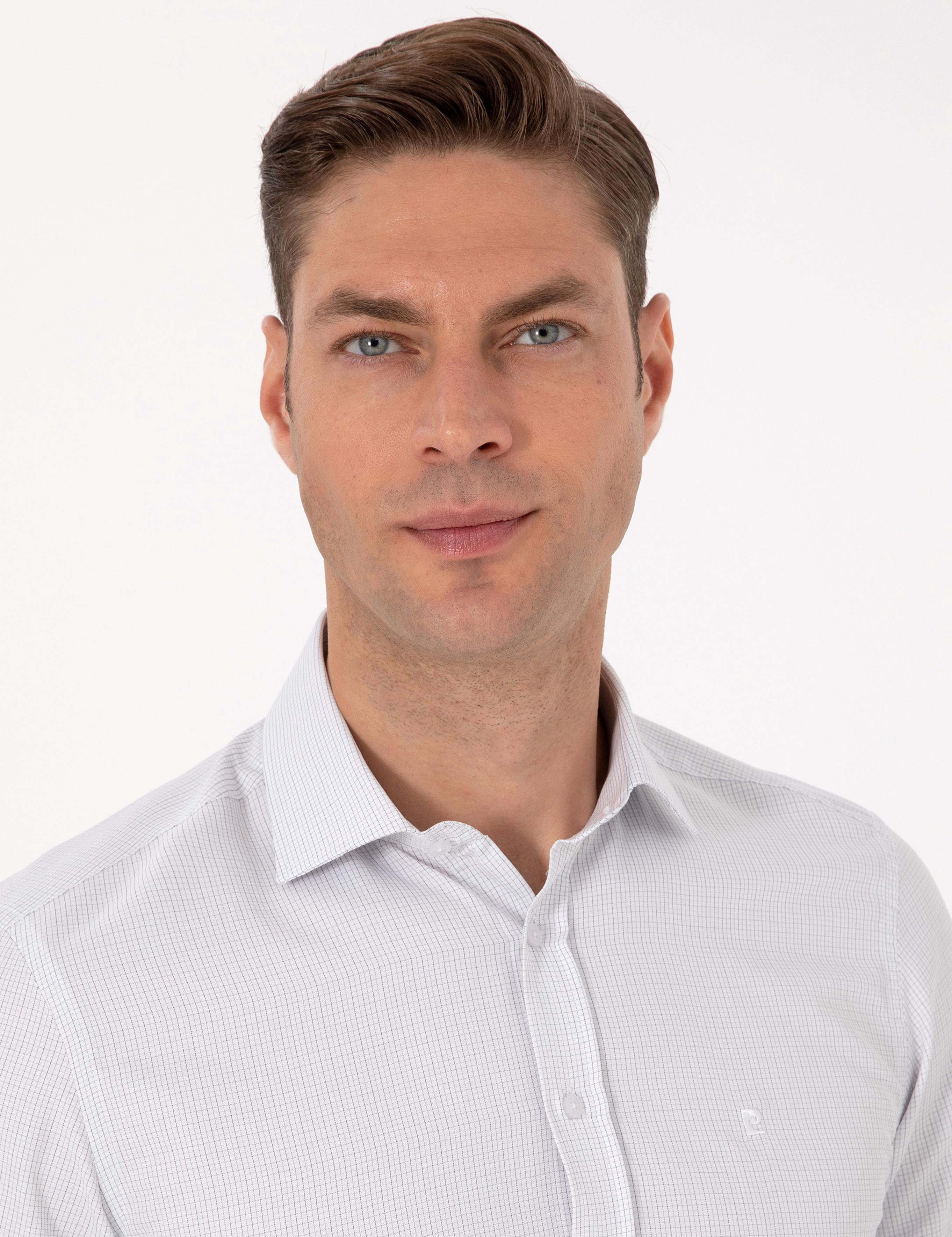 Koyu Haki Slim Fit Uzun Kollu Gömlek