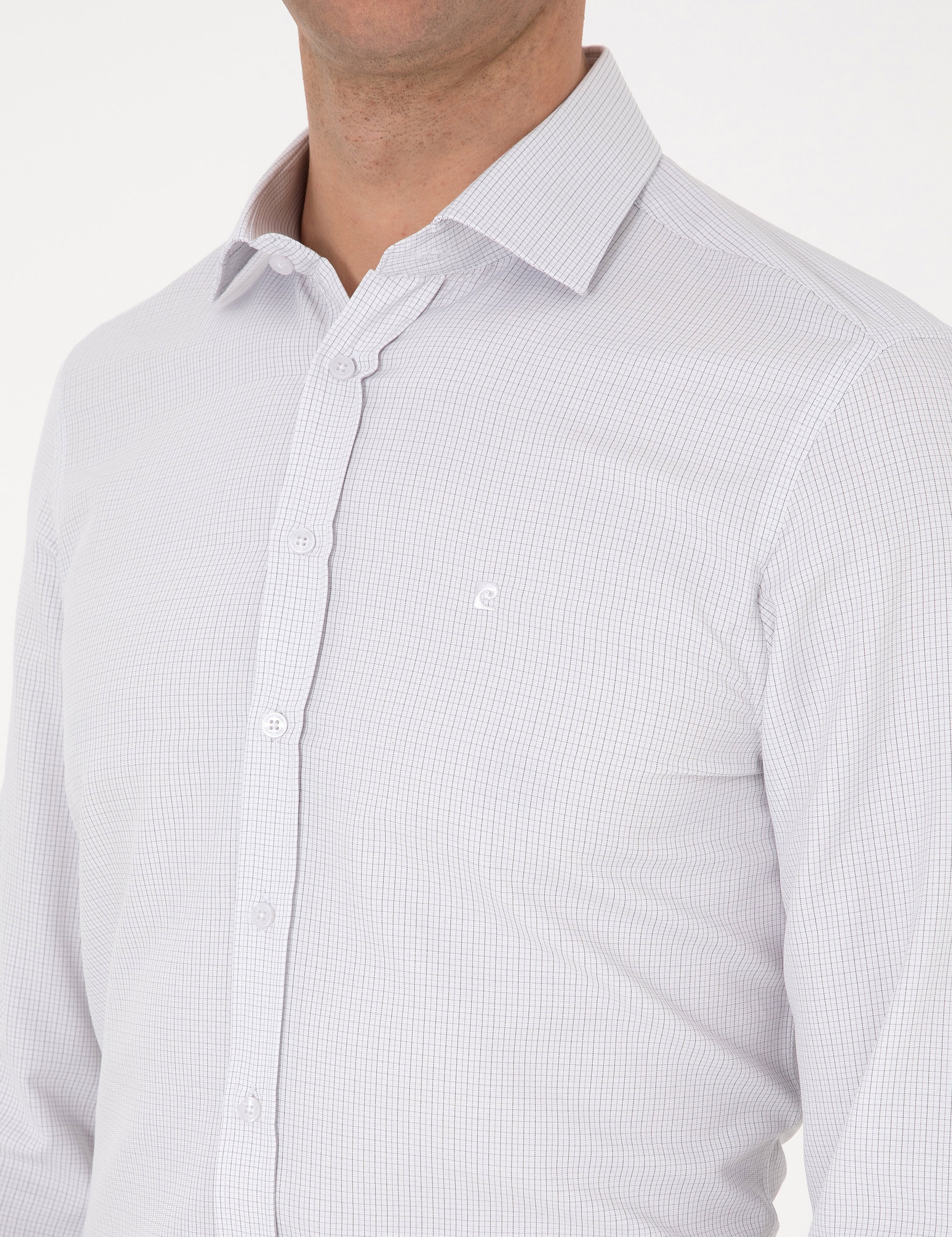 Koyu Haki Slim Fit Uzun Kollu Gömlek