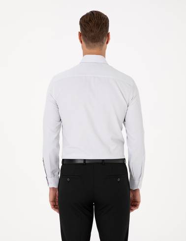 Koyu Haki Slim Fit Uzun Kollu Gömlek
