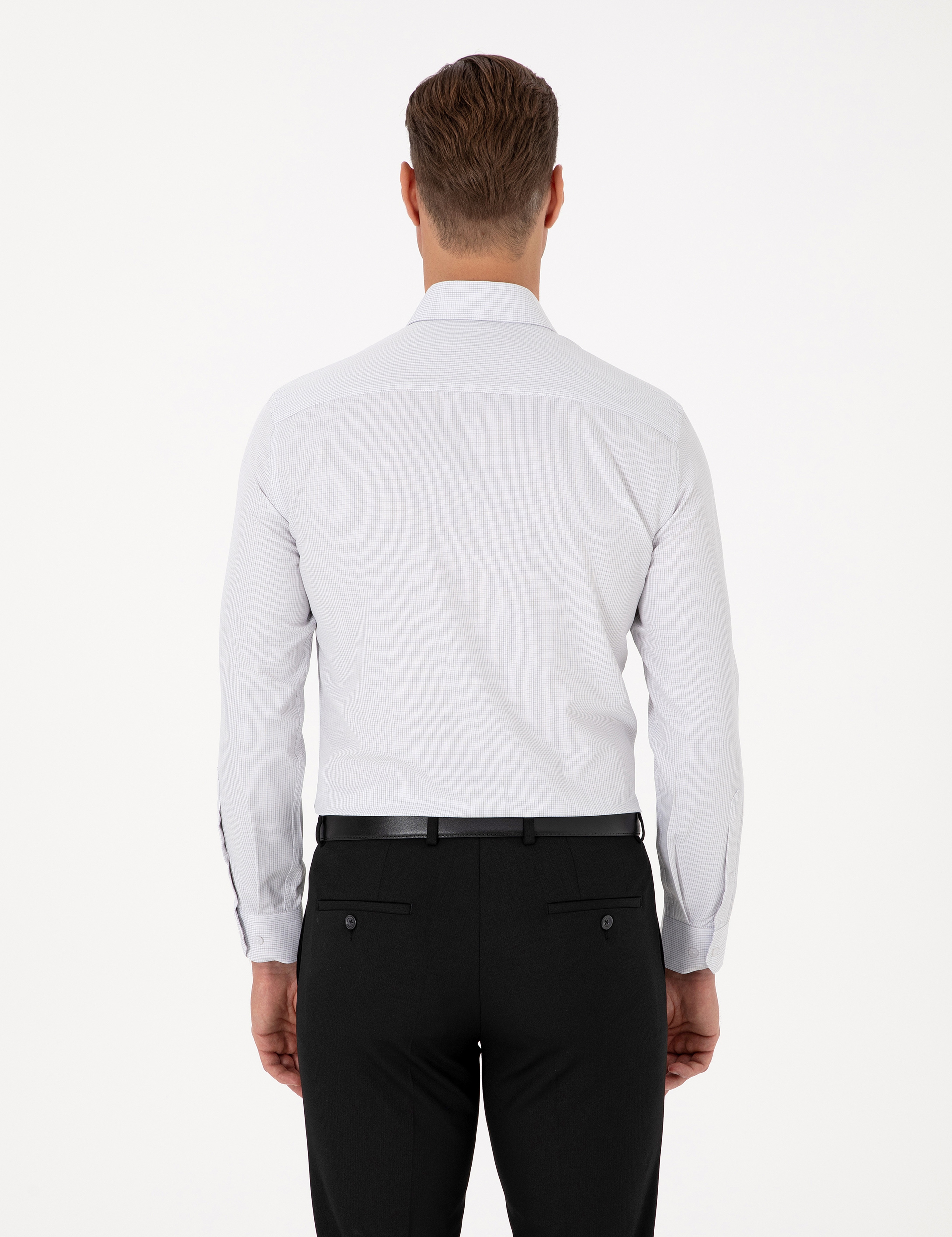 Koyu Haki Slim Fit Uzun Kollu Gömlek - Image 5