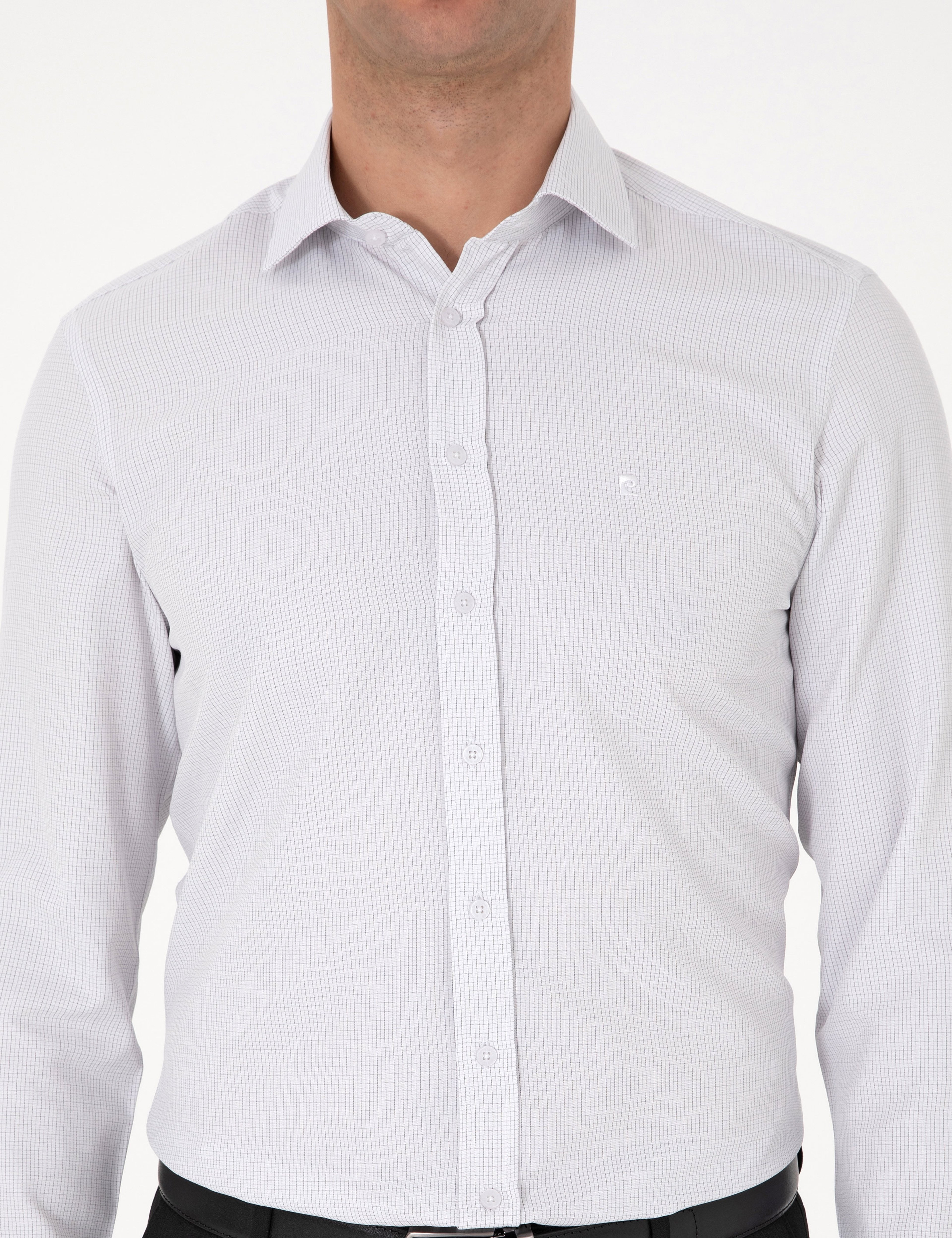 Koyu Haki Slim Fit Uzun Kollu Gömlek - Image 6
