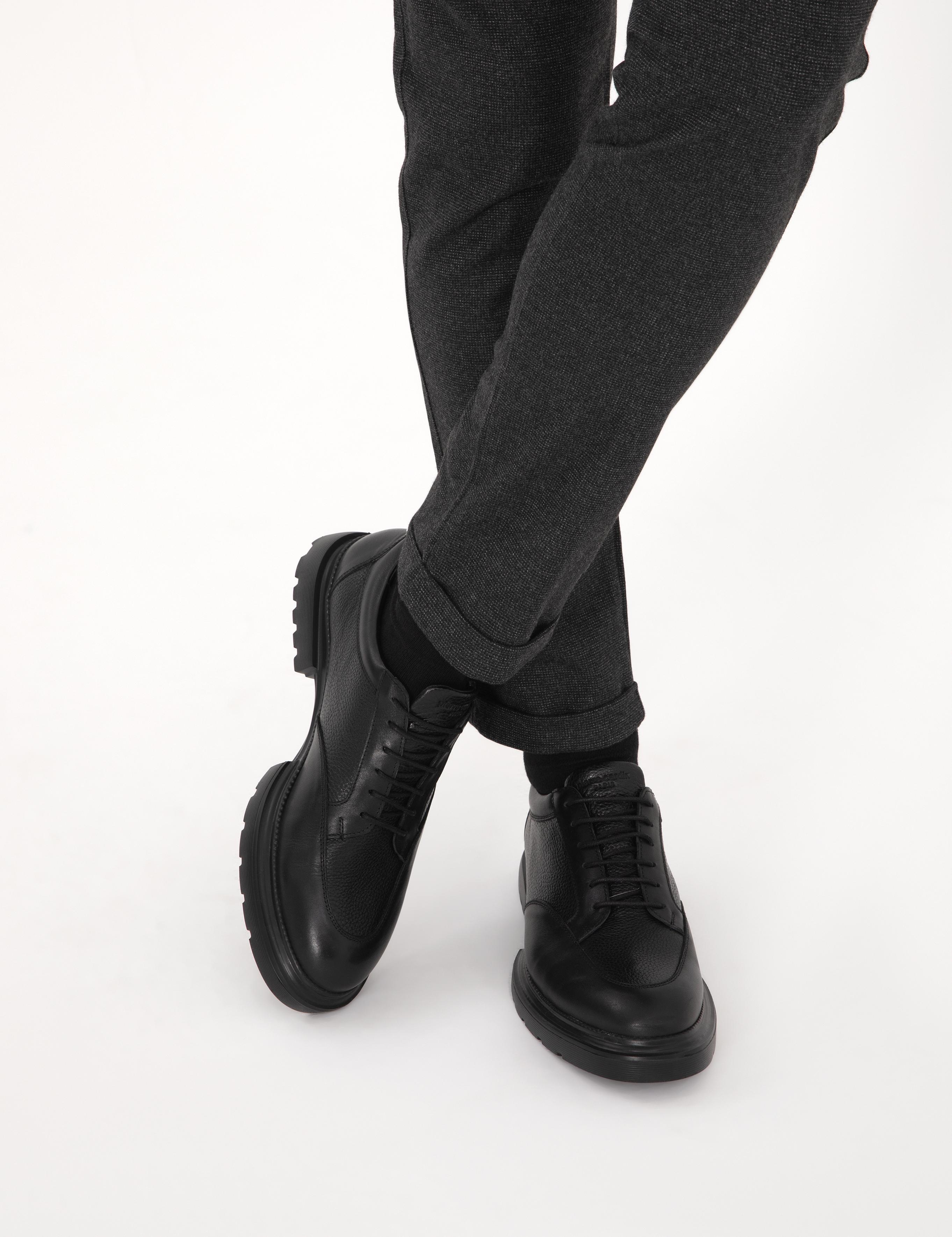 Siyah %100 Deri Casual Ayakkabı