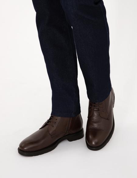 Kahverengi %100 Deri Kauçuk Taban Bot - 50318890010