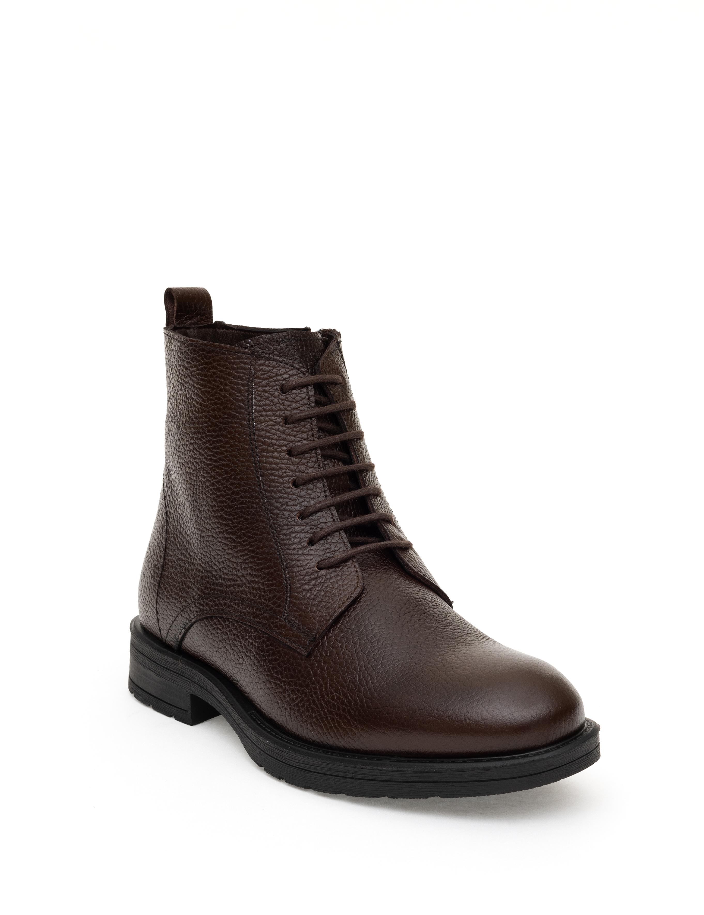 Kahverengi %100 Deri Kauçuk Taban Bot