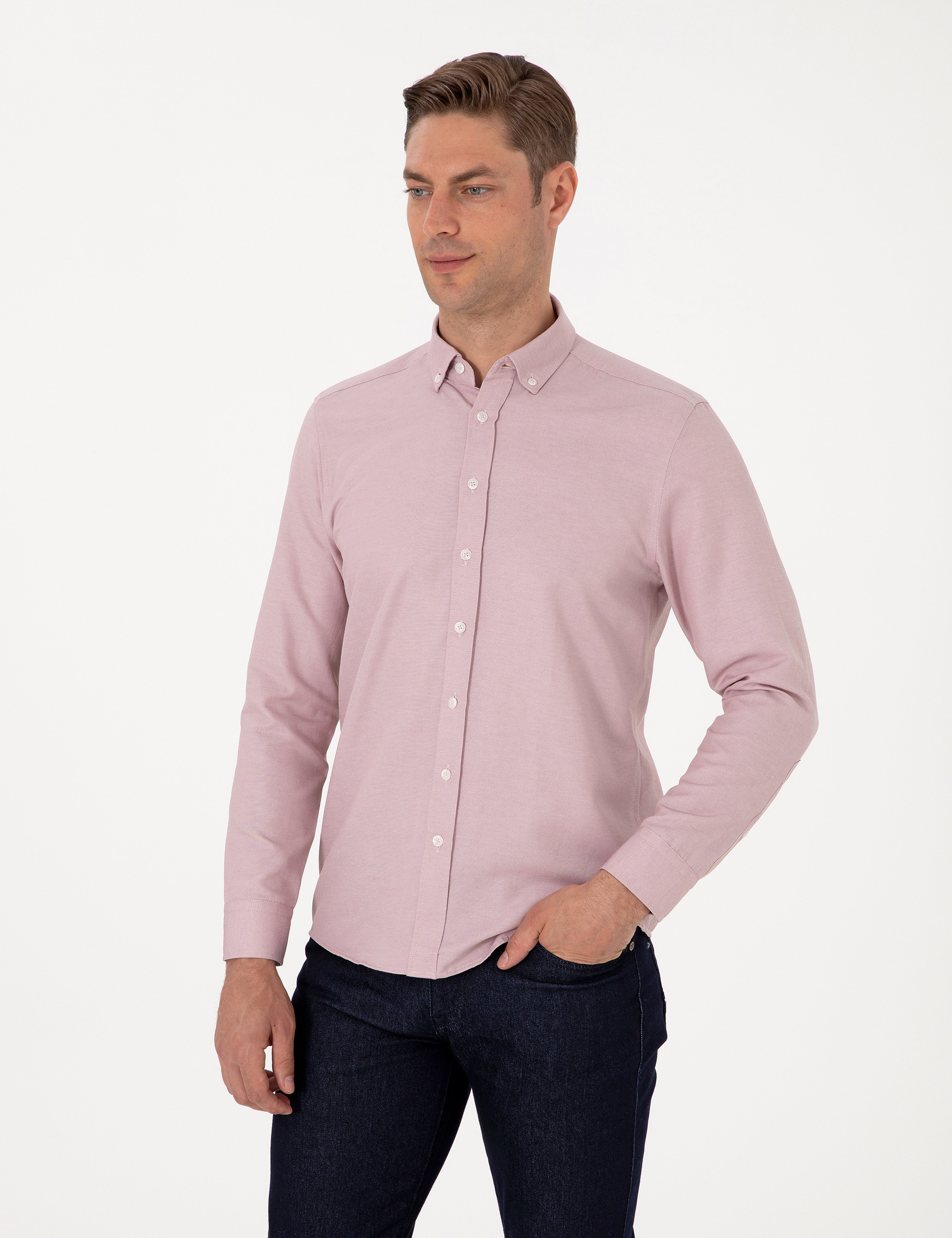 Gül Kurusu Regular Fit Uzun Kollu Gömlek - Image 3