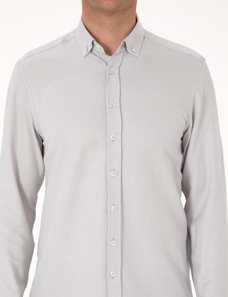 Gri Regular Fit Uzun Kollu Gömlek - 50311487074