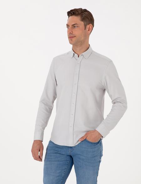 Gri Regular Fit Uzun Kollu Gömlek - 50311487074