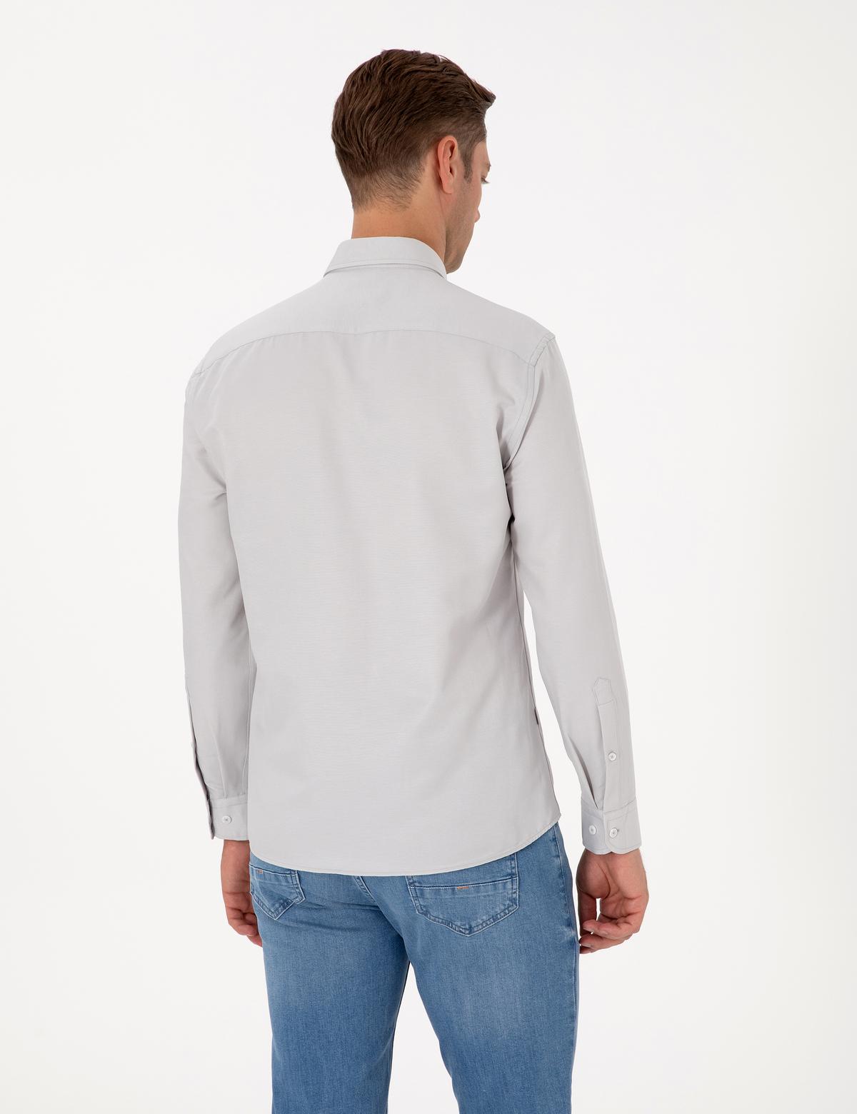 Gri Regular Fit Uzun Kollu Gömlek - 50311487074