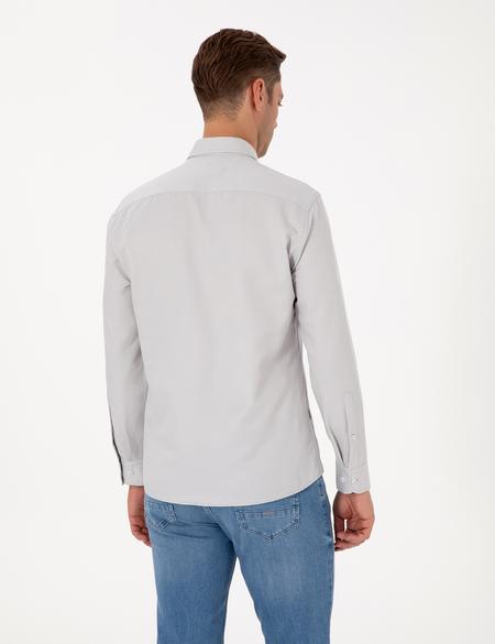 Gri Regular Fit Uzun Kollu Gömlek - 50311487074
