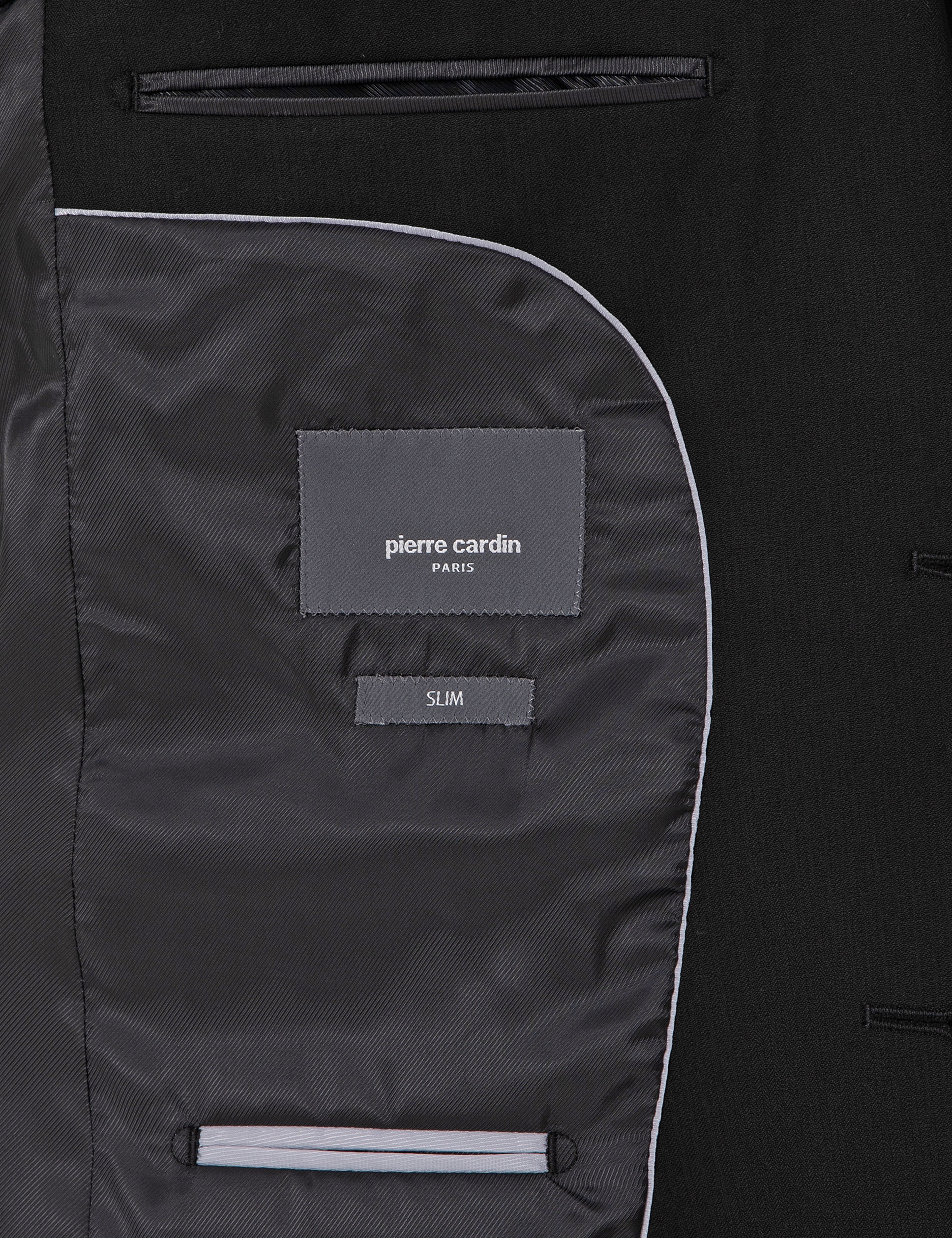 Siyah Slim Fit Yelekli Takım Elbise