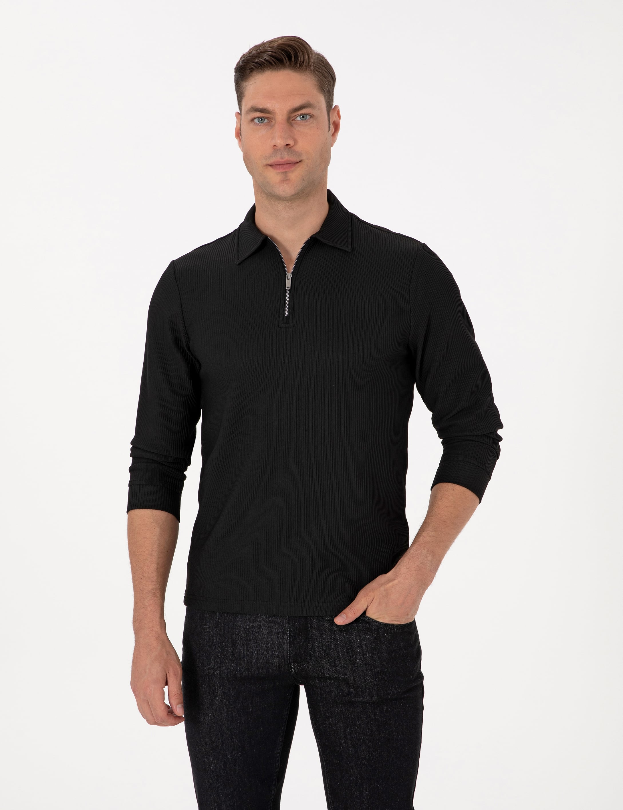 Siyah Regular Fit Sweatshirt