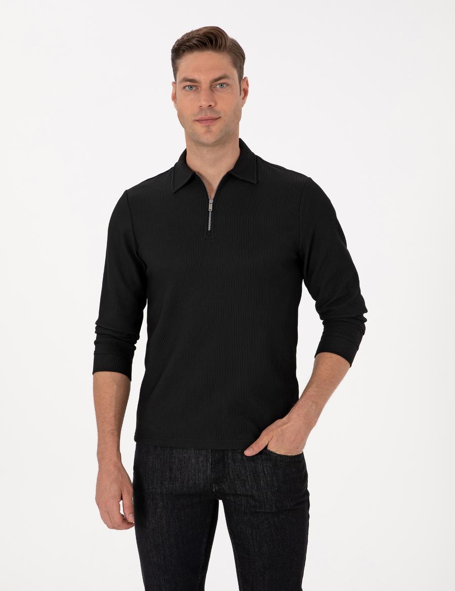 Siyah Regular Fit Sweatshirt