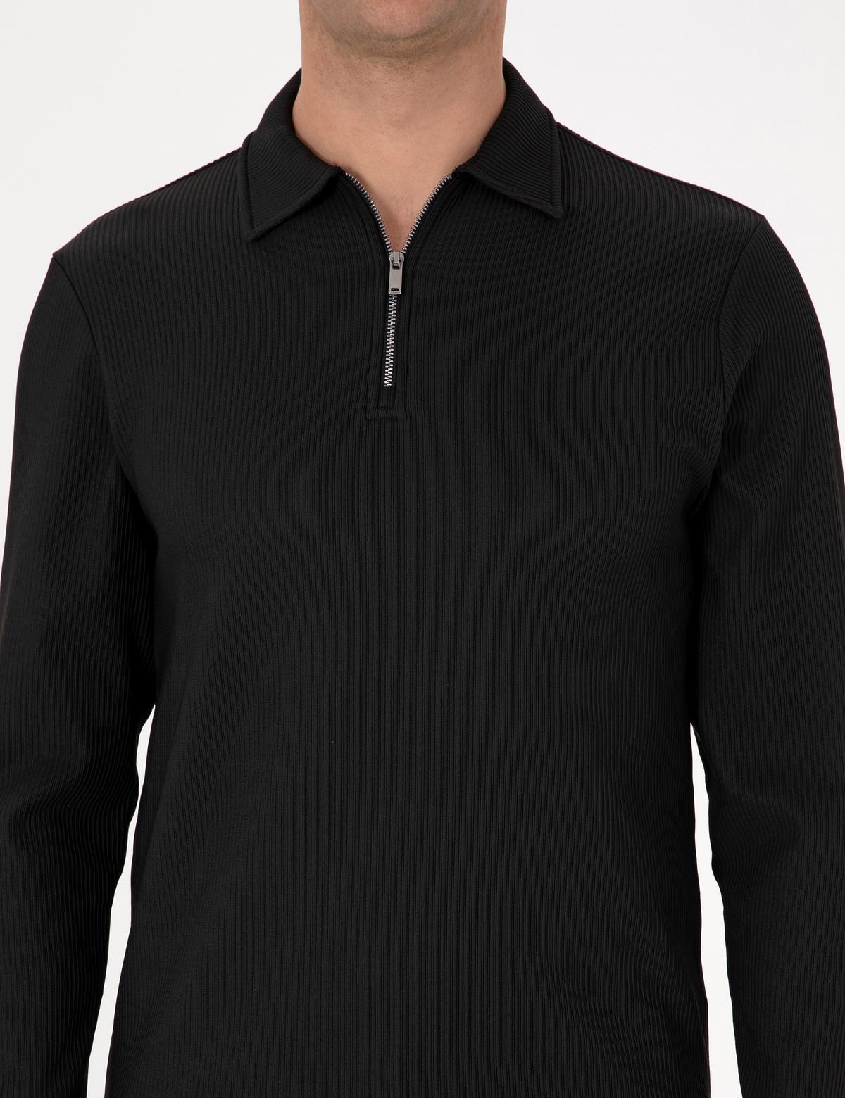 Siyah Regular Fit Sweatshirt - 50313989004