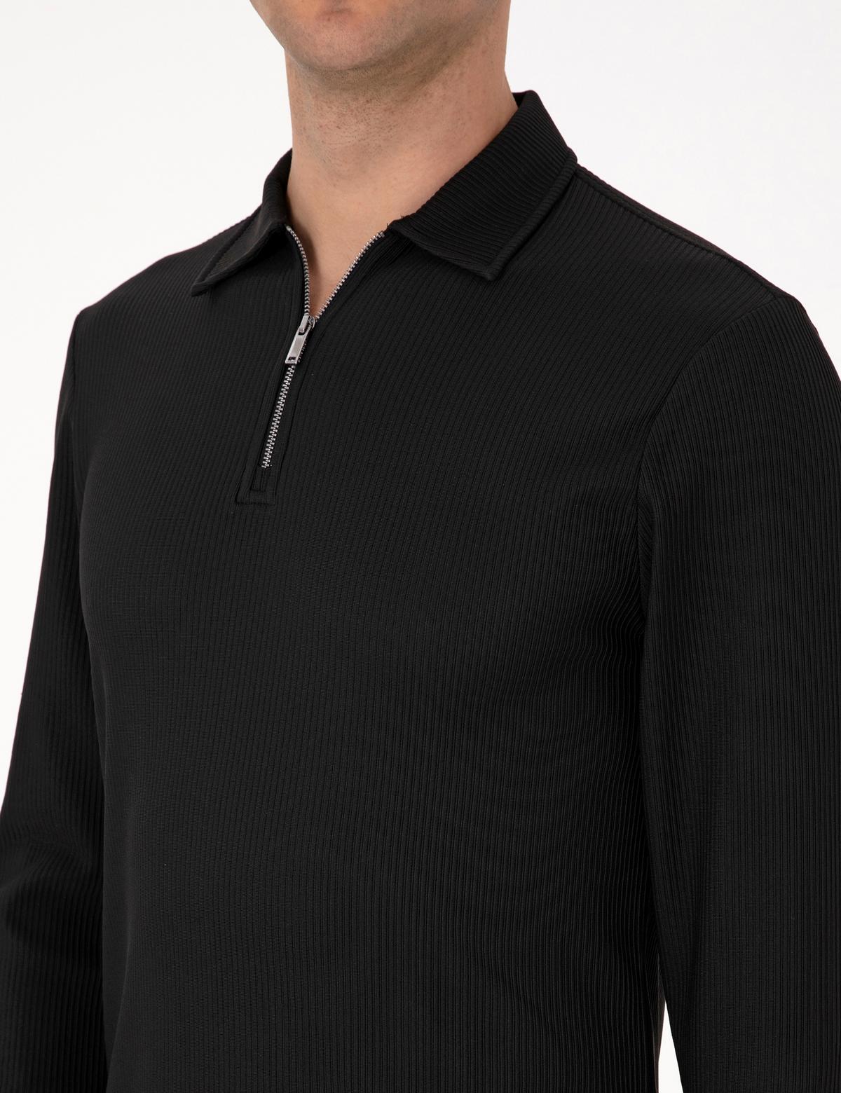 Siyah Regular Fit Sweatshirt - 50313989004