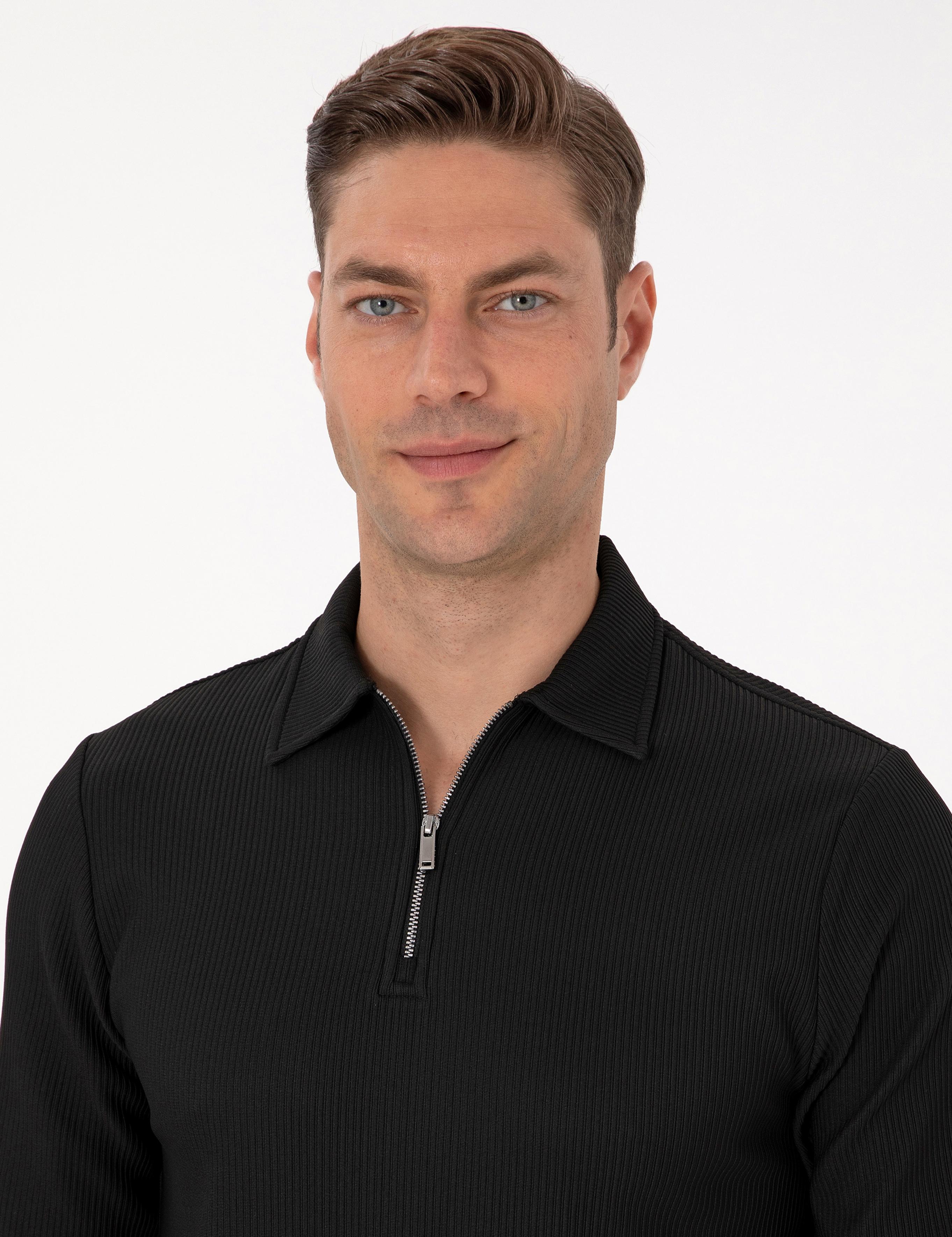 Siyah Regular Fit Sweatshirt