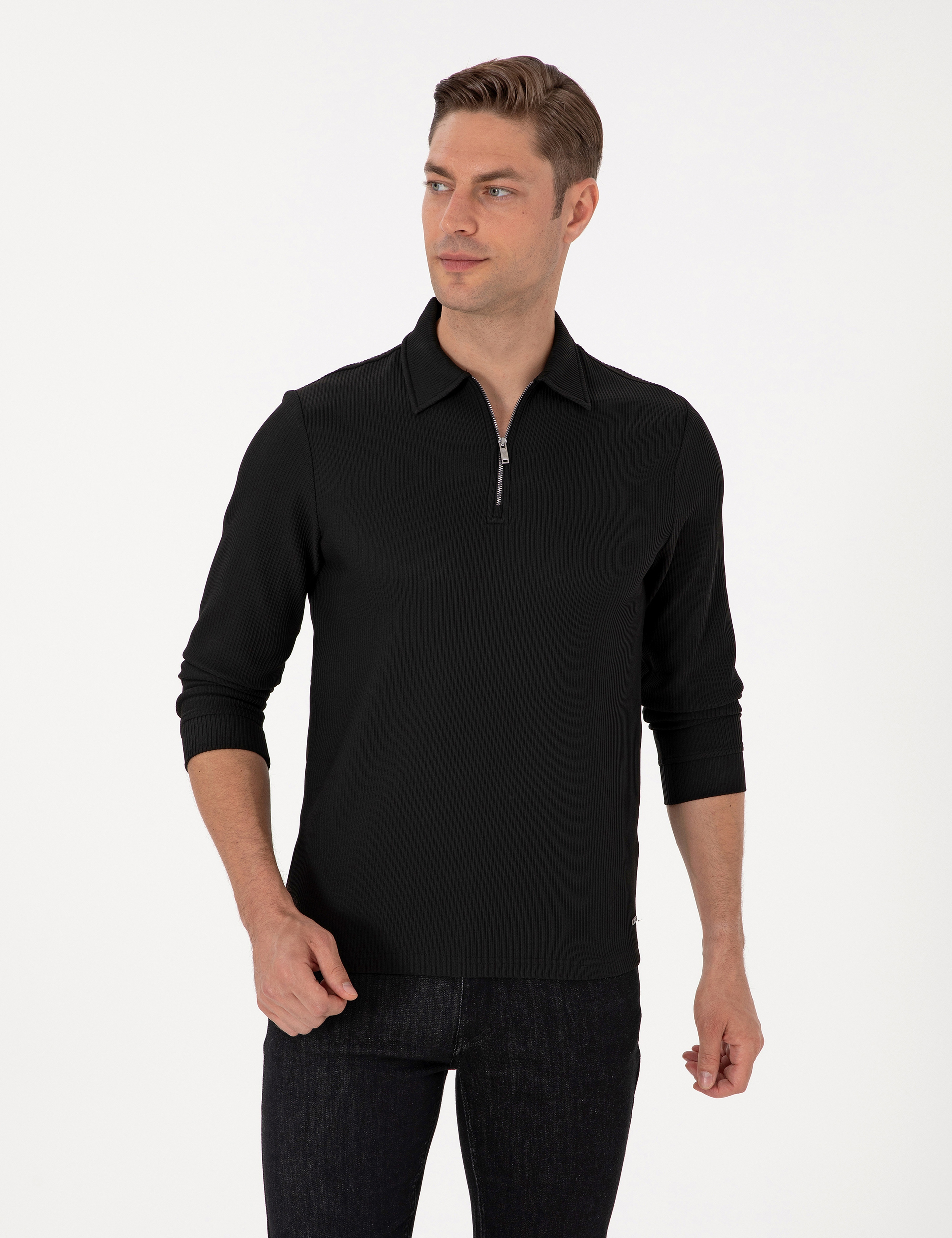 Siyah Regular Fit Sweatshirt
