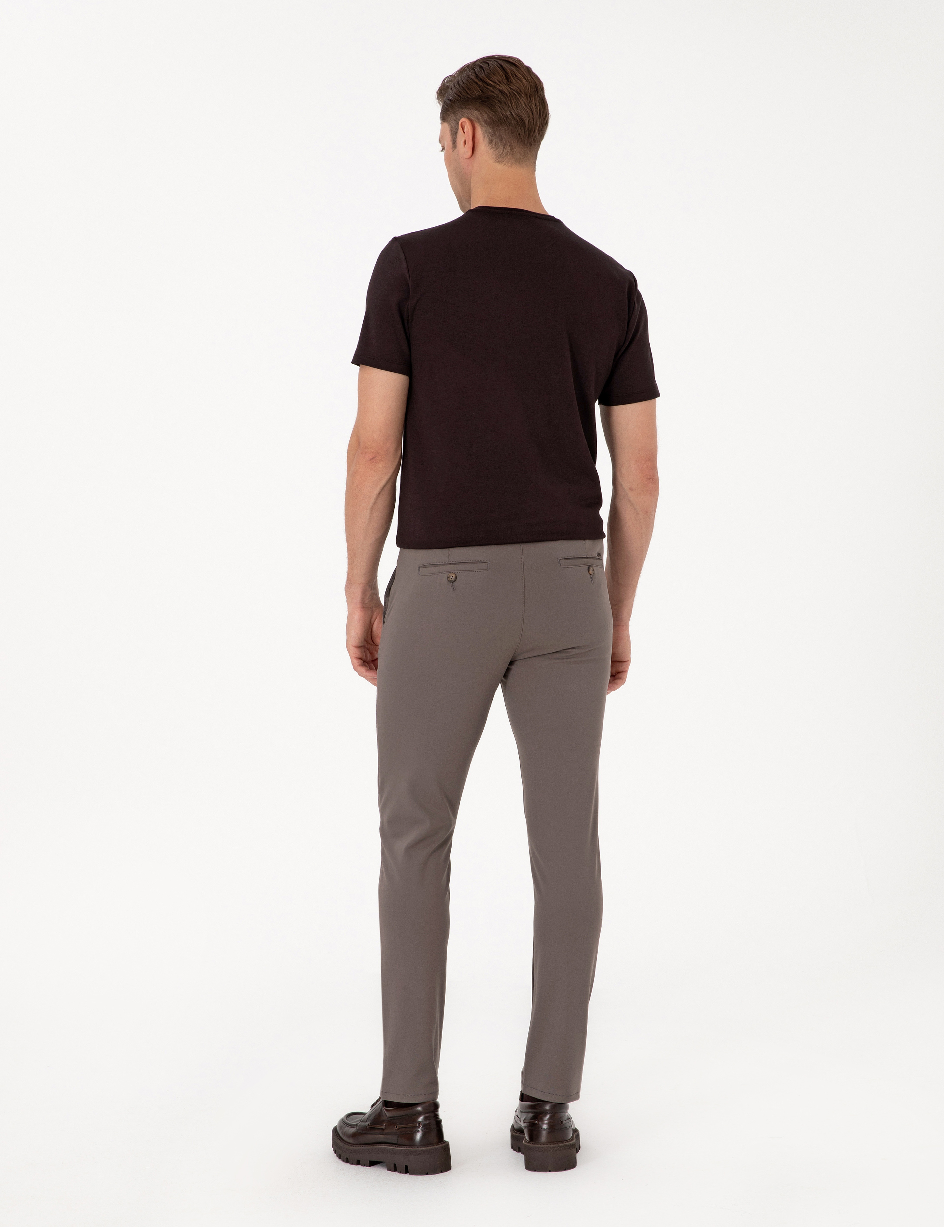 Vizon Slim Fit Beli Lastikli Kordonlu Jogger Kanvas Pantolon - Image 4
