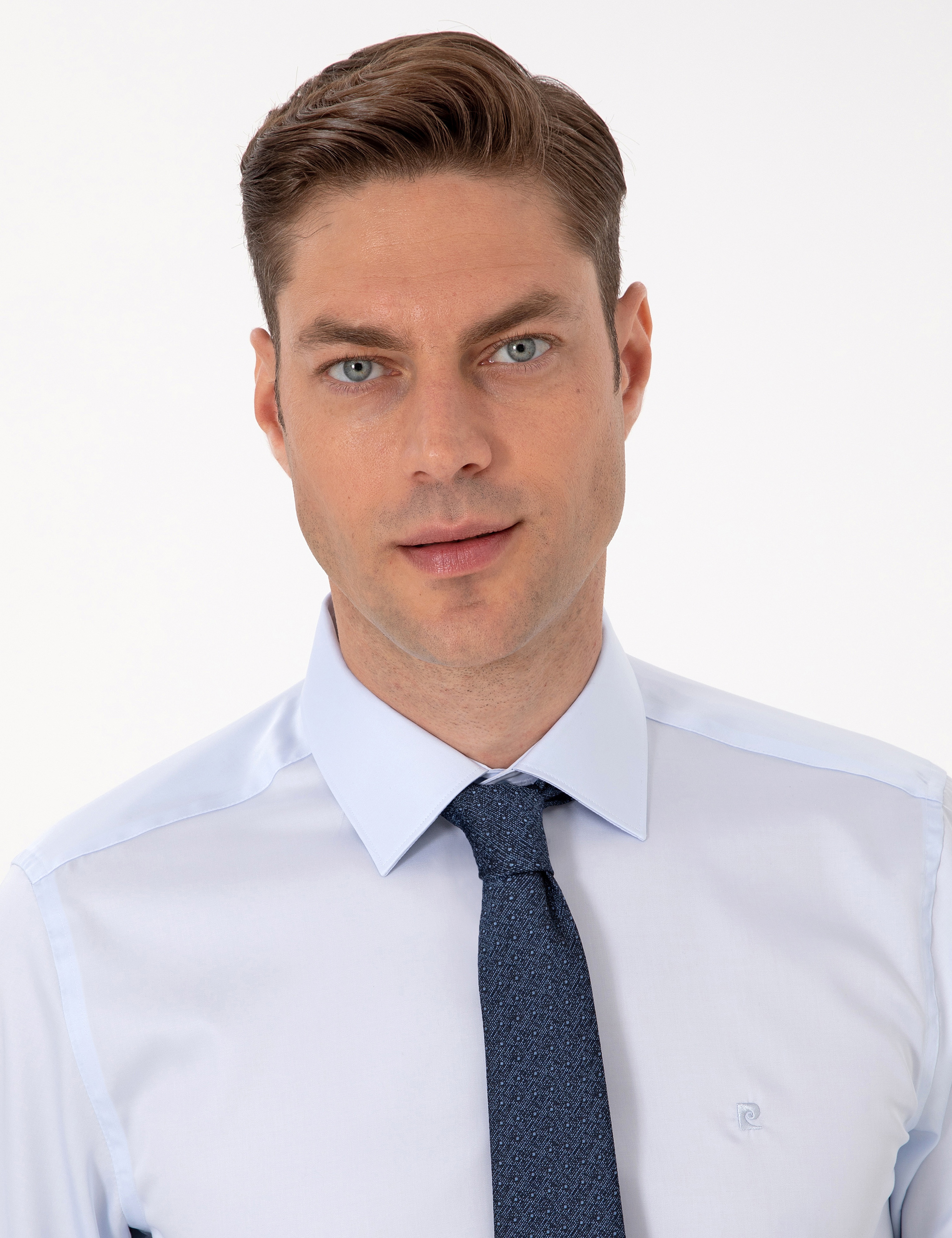 Açık Mavi Slim Fit Uzun Kollu Basic Gömlek