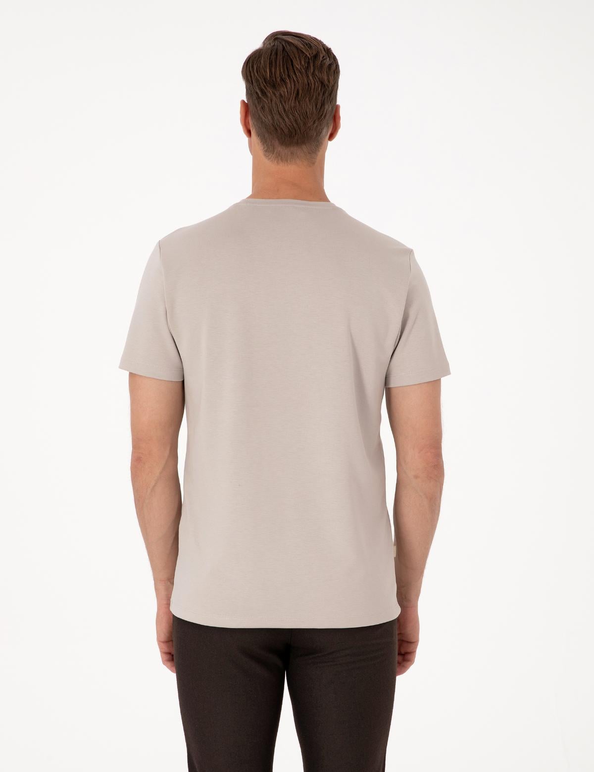 Taş Regular Fit Kalın Dokulu Bisiklet Yaka Basic Tişört - 50318130023