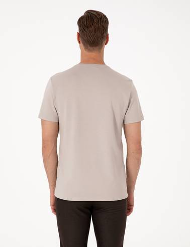 Taş Regular Fit Kalın Dokulu Bisiklet Yaka Basic Tişört