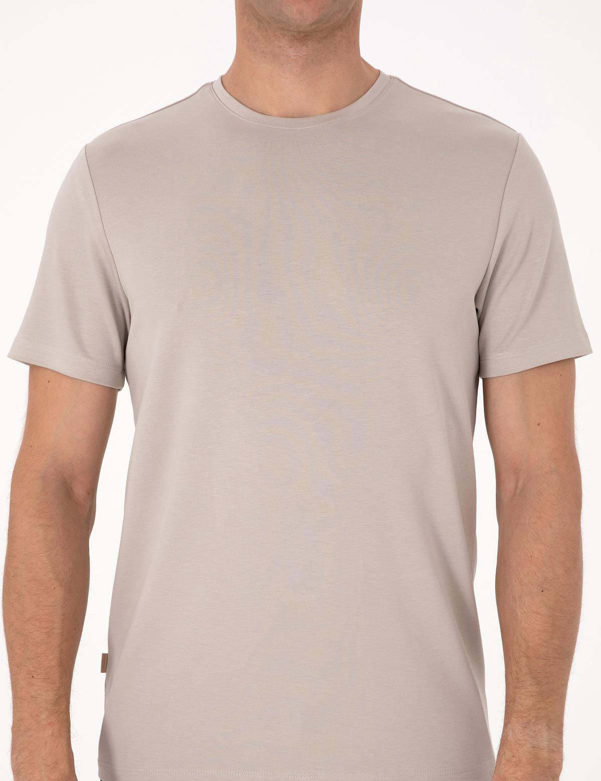 Taş Regular Fit Kalın Dokulu Bisiklet Yaka Basic Tişört - 50318130023