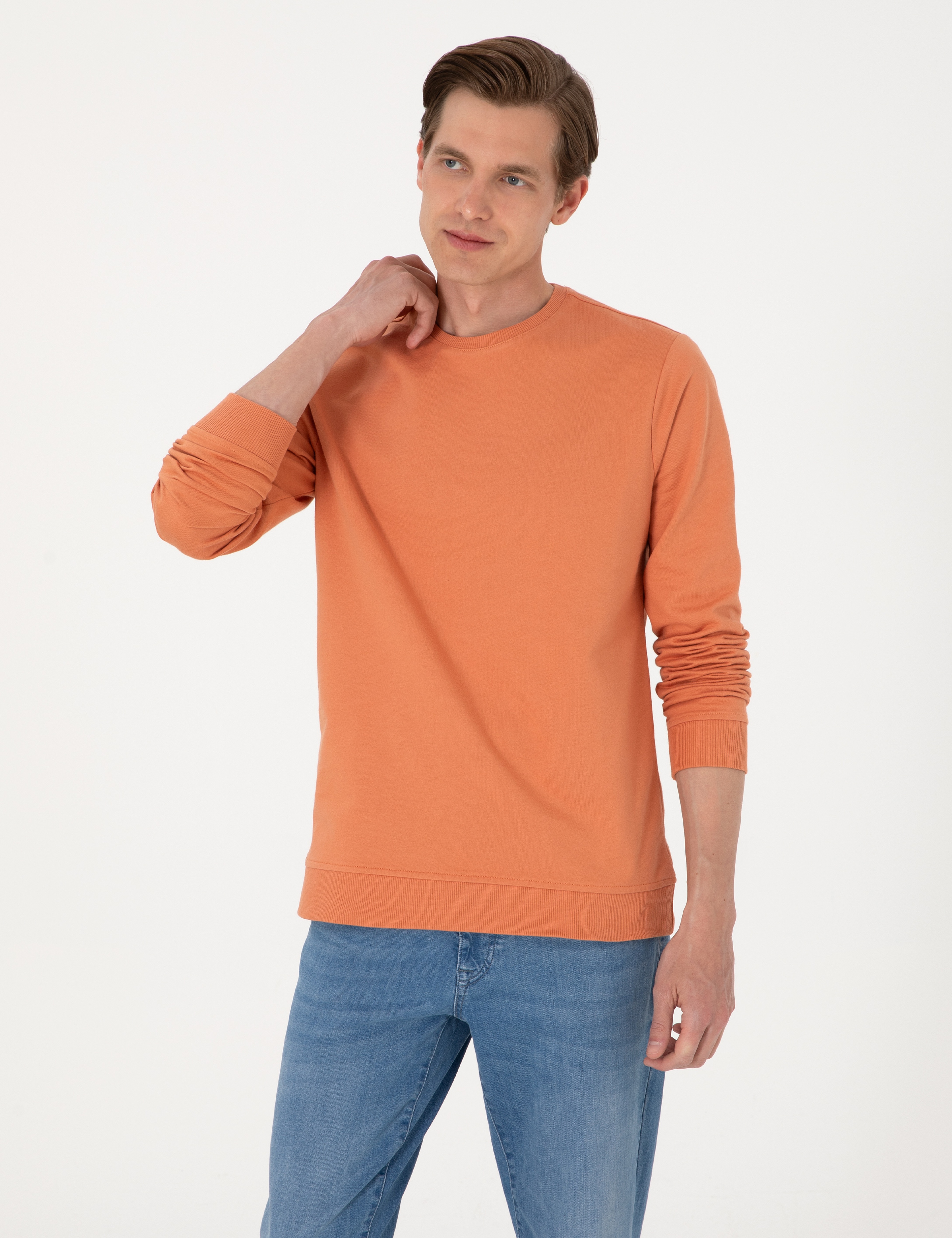 Somon 2 İplik Regular Fit Bisiklet Yaka Basic Sweatshirt - Image 1
