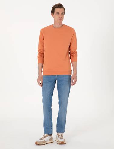 Somon 2 İplik Regular Fit Bisiklet Yaka Basic Sweatshirt