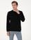Siyah 2 İplik Regular Fit Bisiklet Yaka Basic Sweatshirt