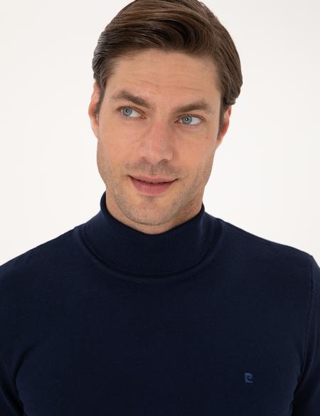 Açık Lacivert Slim Fit Balıkçı Yaka Basic Triko Kazak - 50314202028