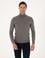 Gri Melanj Slim Fit Balıkçı Yaka Basic Triko Kazak