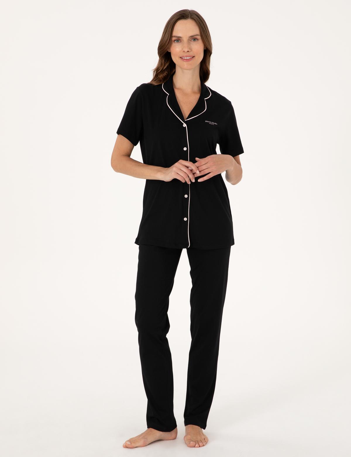 Siyah Kısakollu Gömlek Pijama Takımı - 50319050006