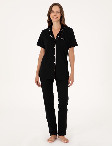 Siyah Kısakollu Gömlek Pijama Takımı - 50319050006