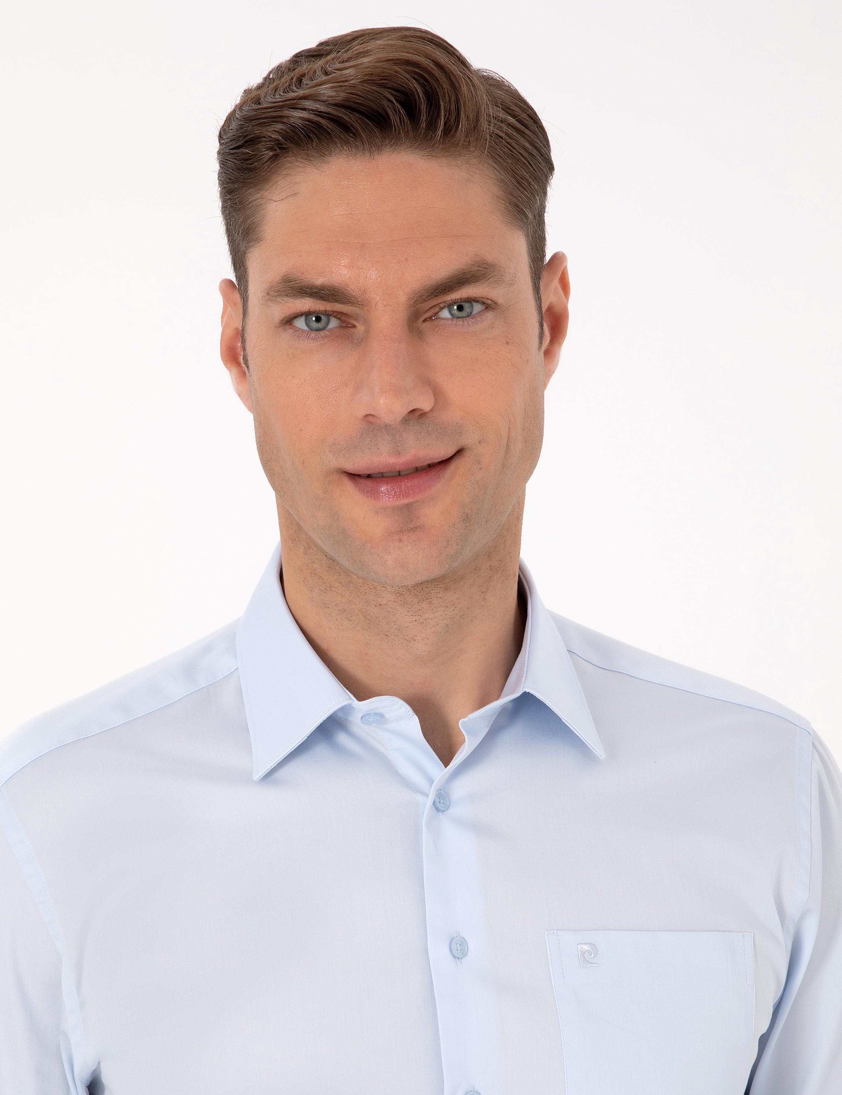 Açık Mavi Regular Fit Uzun Kollu Basic Gömlek