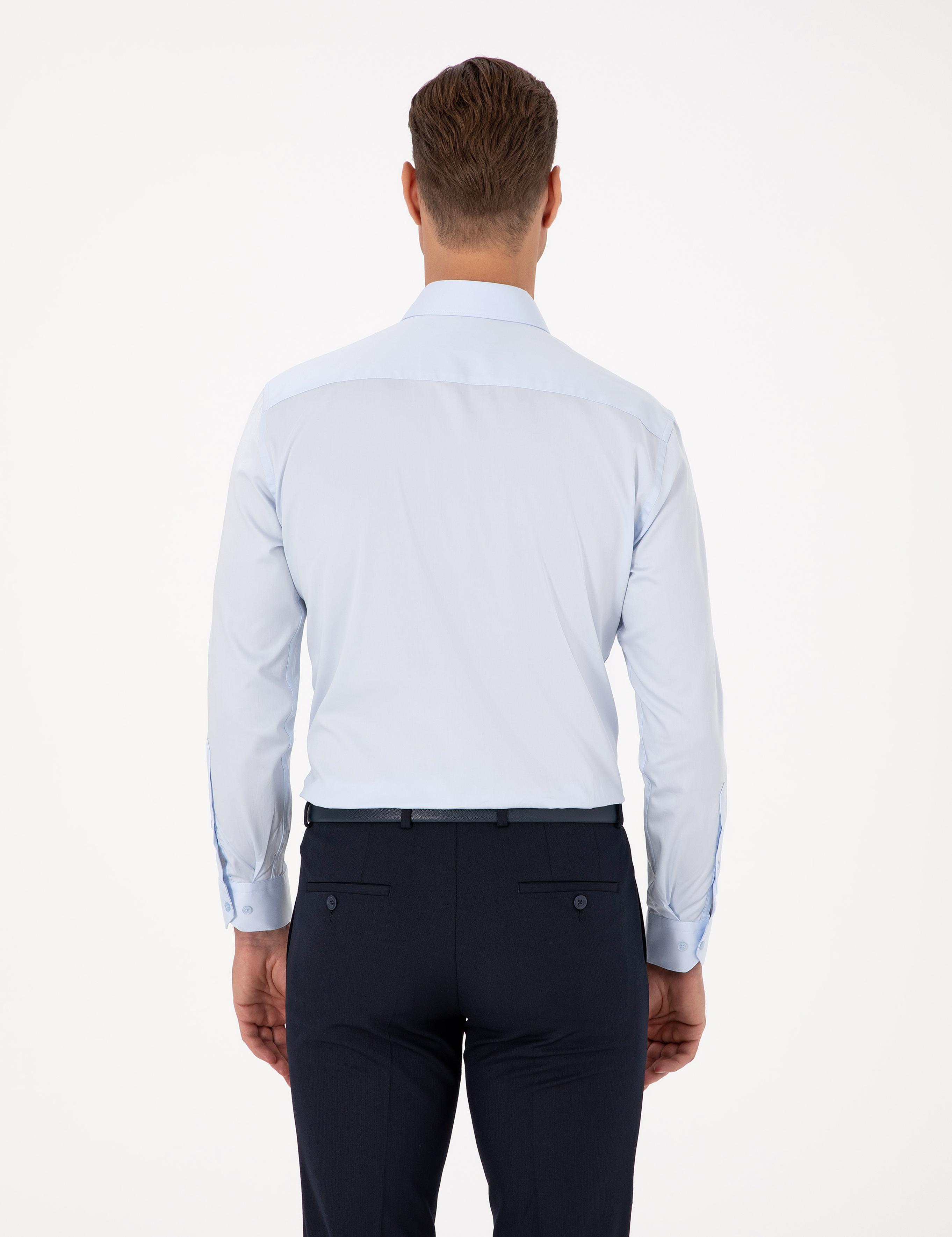 Açık Mavi Regular Fit Uzun Kollu Basic Gömlek