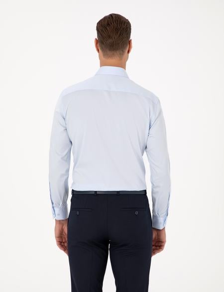 Açık Mavi Regular Fit Uzun Kollu Basic Gömlek - 50313177003