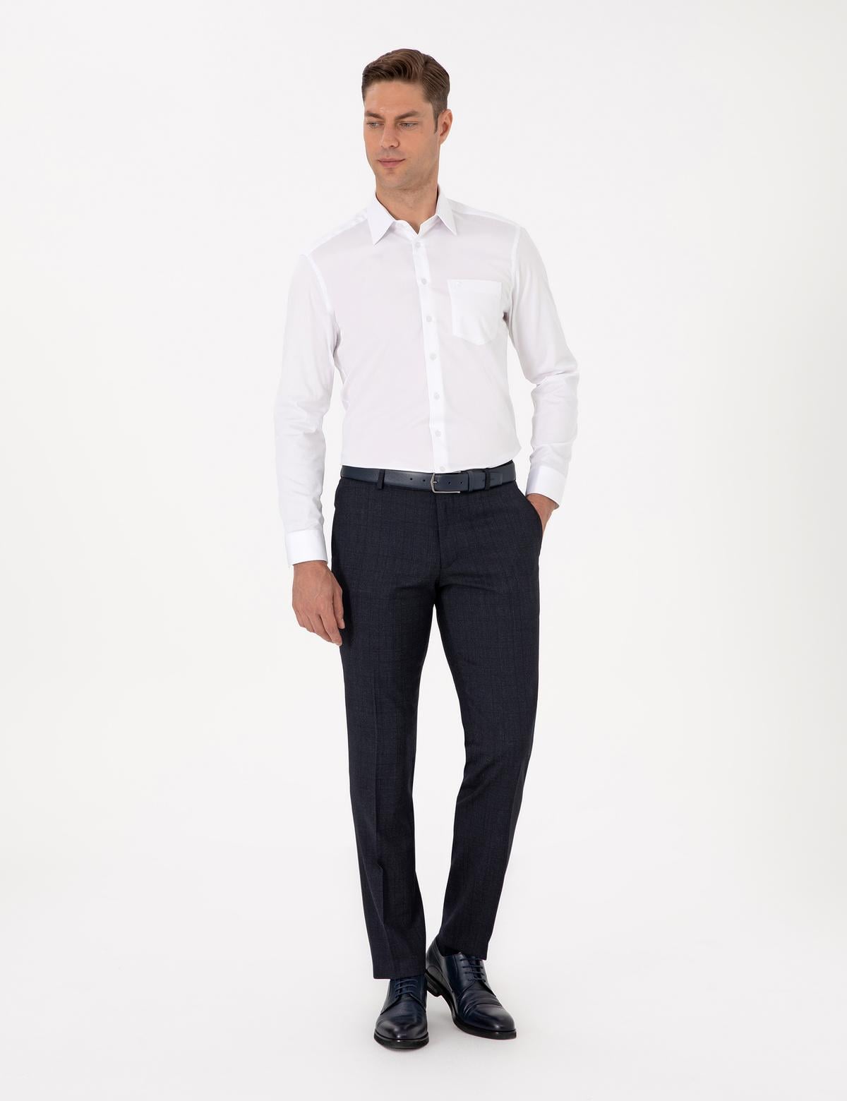 Beyaz Regular Fit Uzun Kollu Basic Gömlek - 50313177016