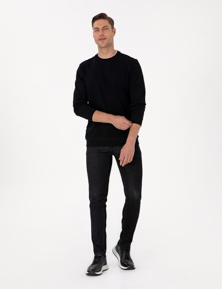 Siyah Regular Fit Sweatshirt - 50311649017