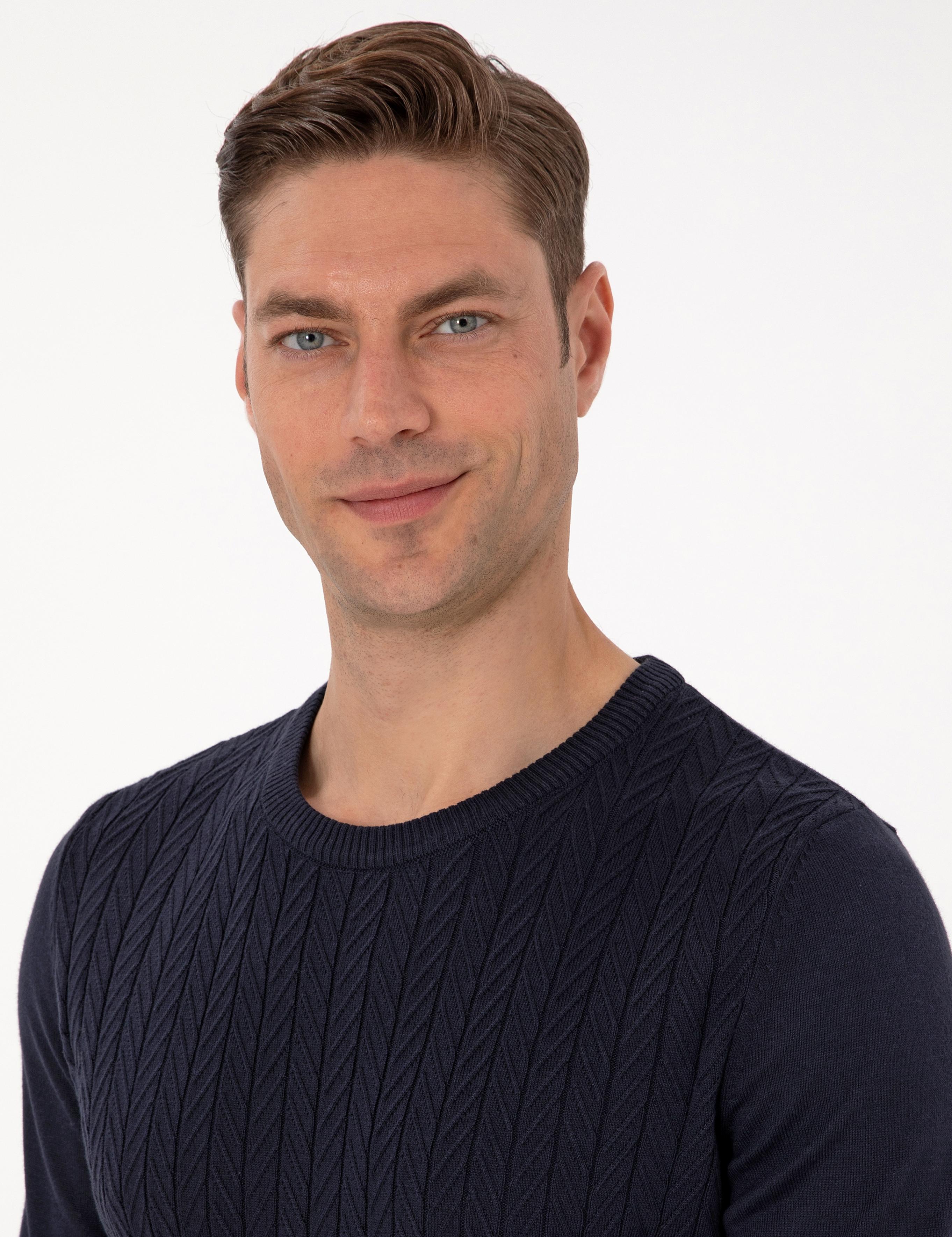 Laciver Slim Fit Bisiklet Yaka Triko Kazak