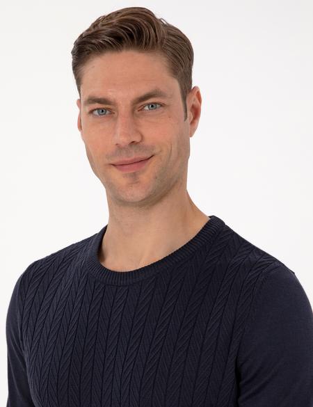 Laciver Slim Fit Bisiklet Yaka Triko Kazak - 50315717018