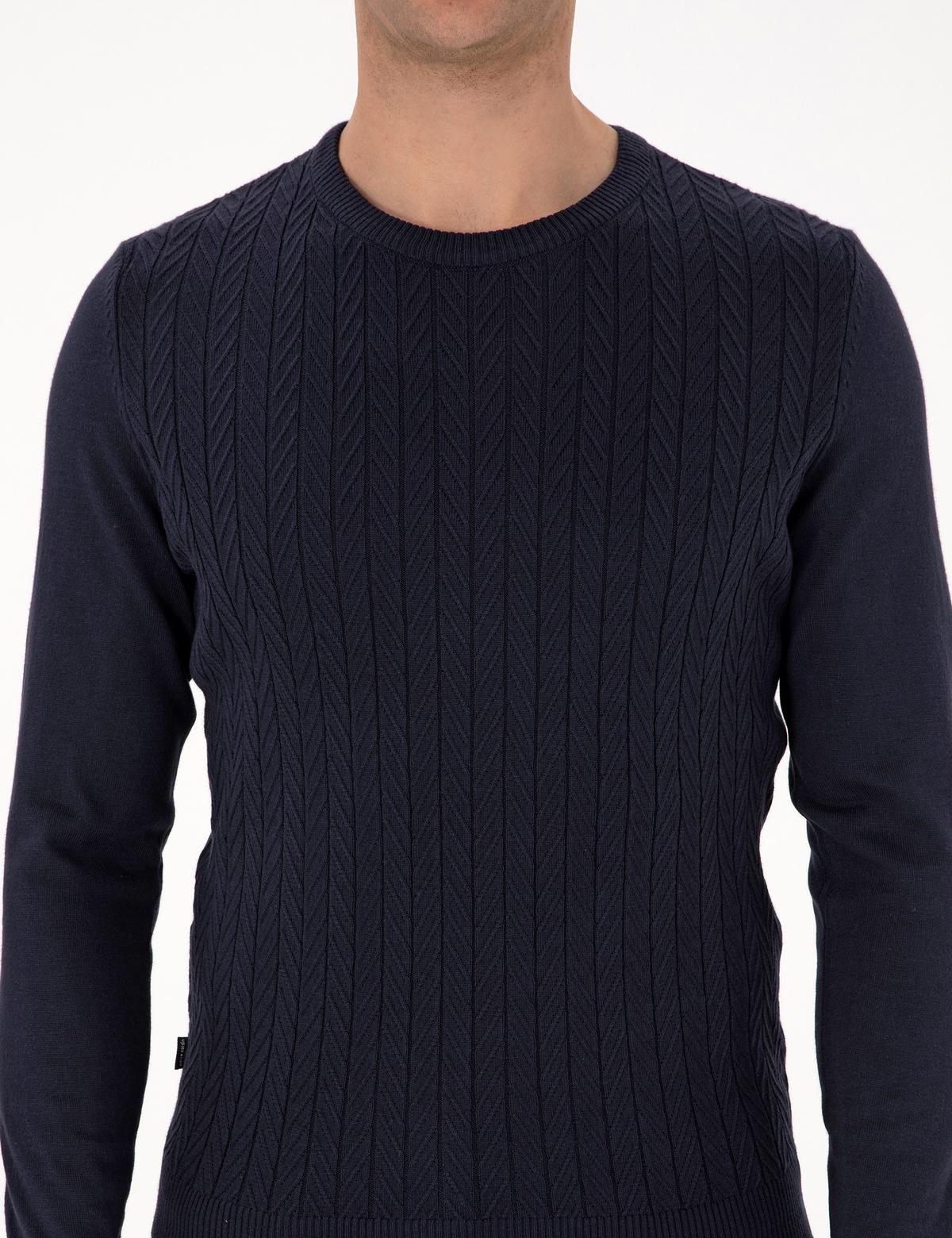 Laciver Slim Fit Bisiklet Yaka Triko Kazak - 50315717018