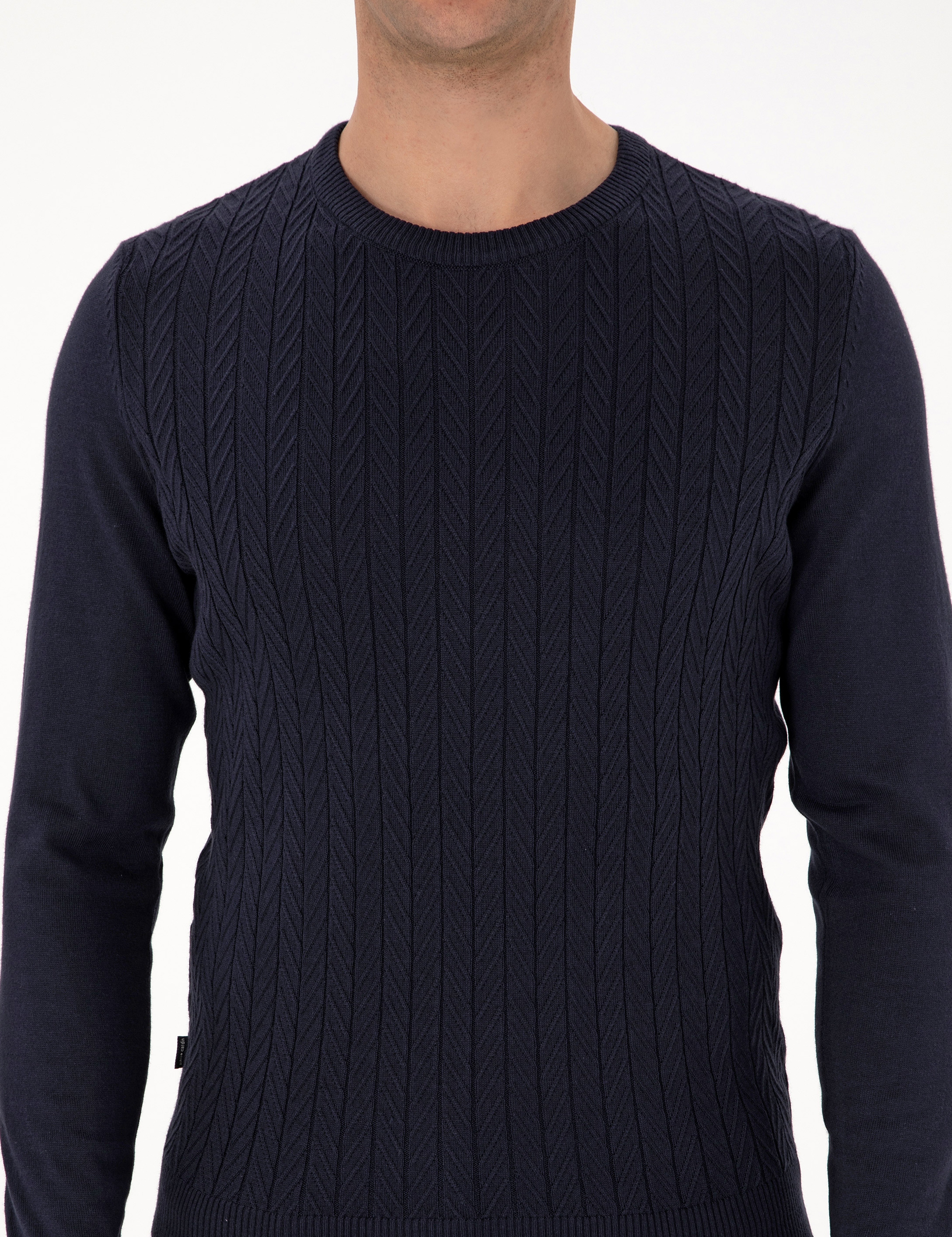 Laciver Slim Fit Bisiklet Yaka Triko Kazak - Image 6