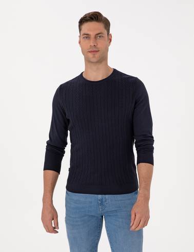 Laciver Slim Fit Bisiklet Yaka Triko Kazak